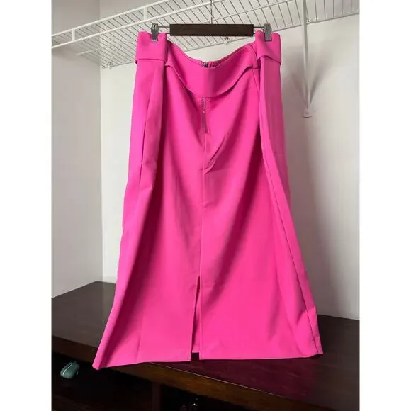 Fashion to Figure Pink Alina Belted Midi Skirt 4X - Picture 4 of 8
